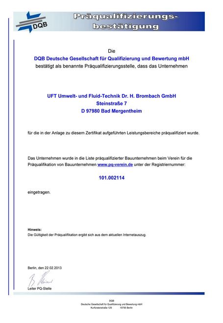 Präqualifizierung erhalten