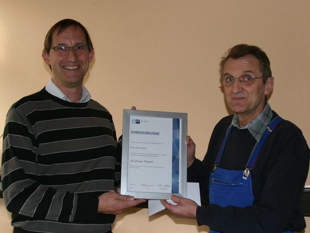 Ehrung für 25 Jahre Betriebszugehörigkeit